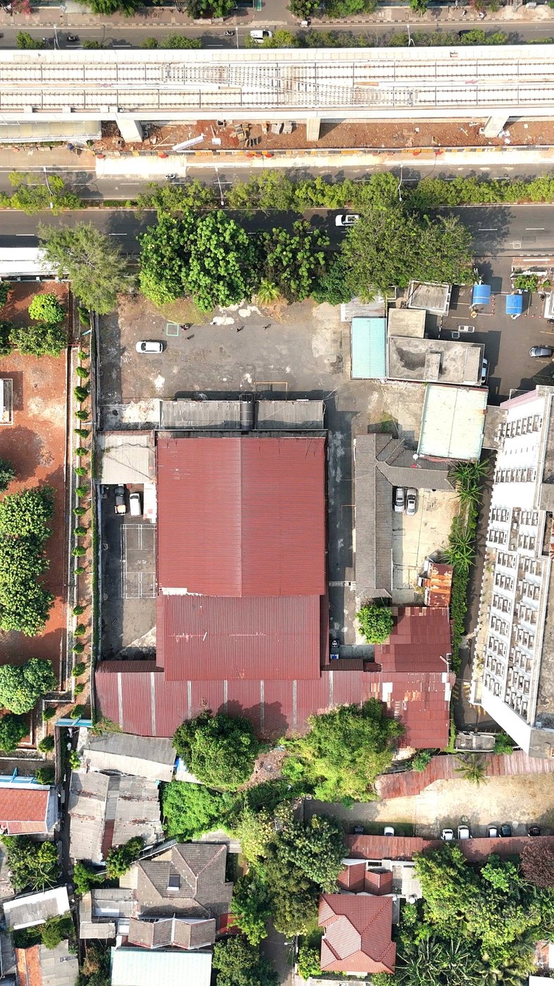 Foto udara vertikal Tampak atas